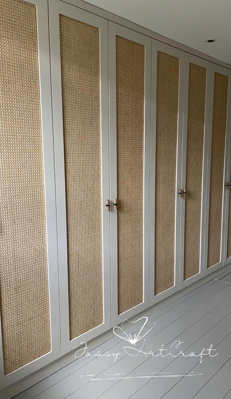 Naturalna plecionka z trzciny rattanowej, naprawa mebli vintage, materiał wiklinowy, projekty DIY zdjęcie 10