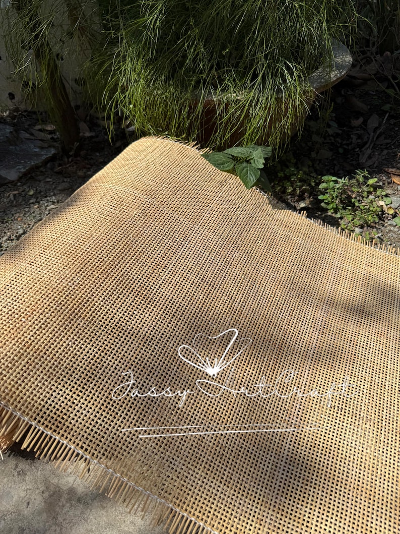 OFF PRICE- Natural Radio Rattan Cane Webbing DIY-Premium Square webbing for furniturer, interior design image 4