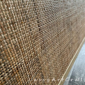 Darkest Brown Natural Rattan Radio Cane Webbing, Light Natural Color, Square Radio Weave Cane for DIY Width 18''/20''/24''/27.5''/36''