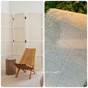 White Radio Rattan Cane Webbing Roll for DIY project Bleached cane fabric Perfect for your furniture image 3