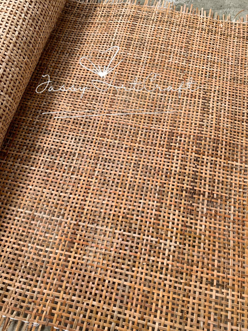 Rattan Webbing Cane Dark Brown Natural Radio | Ideal for Vintage Square Weave, DIY Furniture image 1