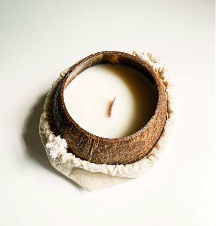 2 Portacandele In Guscio Di Cocco Fatto A Mano – Intagli Geometrici, Per Tealight E Candele Votive, Decorazione Rustica Per Matrimoni E Casa