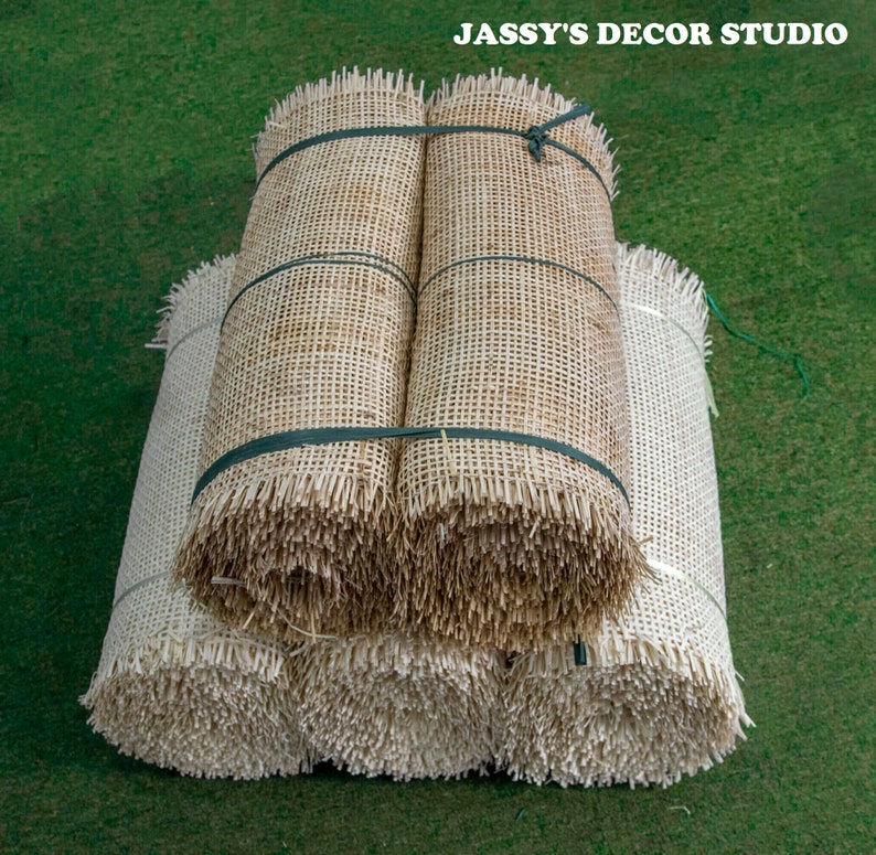 White Radio Rattan Cane Webbing Roll for DIY project Bleached cane fabric Perfect for your furniture image 8