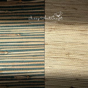 Echte Raffia-Wandbekleidung - Rustikale Naturfaser-Tapetenrolle - Luxuriöse Raffia-Tapete