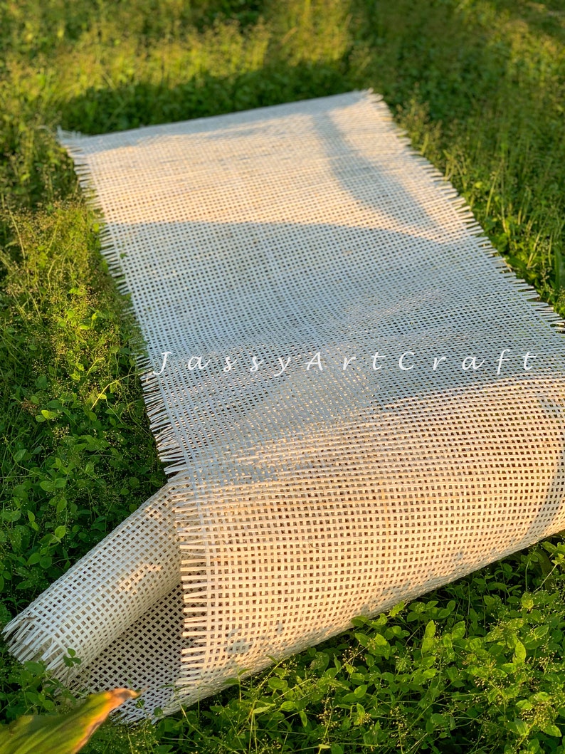 White Radio Rattan Cane Webbing Roll for DIY project Bleached cane fabric Perfect for your furniture image 7