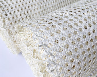 Rollo de cinta de ratán blanqueado / Hexágono blanco, proyecto de bricolaje