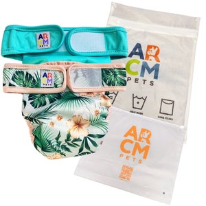 No Tail Hole Dog Diapers, Washable, Ultra Absorbent & Adjustable Waist| Ideal for Incontinent Pets, IVVD Warriors and French Bulldogs