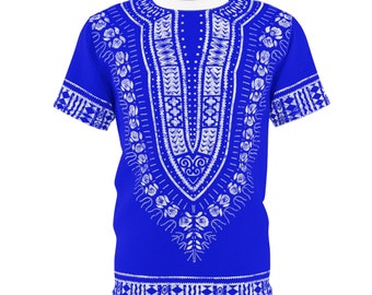 Blue and White Unisex Dashiki Tee | Afrocentric Shirt | Dashiki |