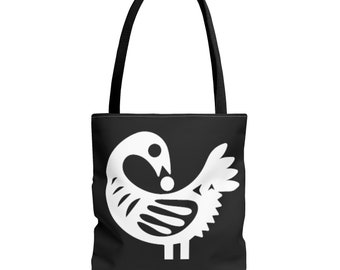 Sankofa Black and White Tote Bag | Sankofa Shopping Bag | Sankofa Tote | Adinkra Tote Bag