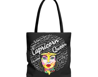 Capricorn Afro Queen Tote Bag
