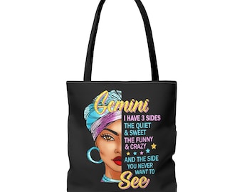 Gemini Queen Tote Bag | Black Girl Bag | Afrocentric Bag | Shopping Tote | Grocery Bag | The power of love