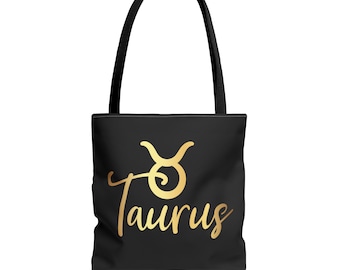 Taurus Tote Bag | Horoscope Tote Bag | Taurus Shopping Bag | Taurus Canvas Tote | Taurus Gift