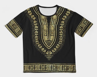 Black and Gold Dashiki Men's Heavyweight Tee