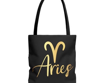 Aries Tote Bag | Horoscope Tote Bag | Aries Shopping Bag | Aries Canvas Tote