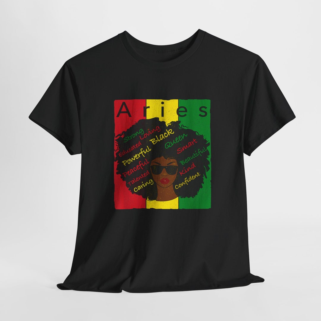 Aries Queen T-shirt: Black Woman Zodiac Tee - Etsy