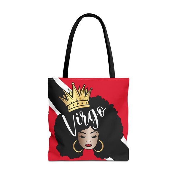 Trinidad Flag African American Woman Tote Bag | African Queen Bag | Black Girl Bag | Virgo Bag
