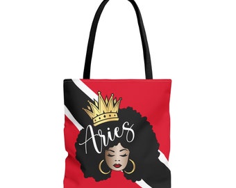 Trinidad Flag Tote Bag | Carribean Bag | Aries Tote Bag