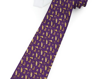 Purple Gold Egyptian Necktie | Egyptian Tie |