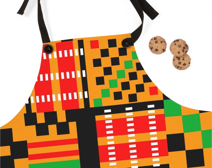 Featured listing image: Kente Ankara Apron  | Afrocentric Apron | African Apron | Black Owned Business | The Power Of Love Clothing
