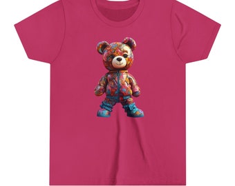 Girls Pink Bear Youth Short Sleeve Tee