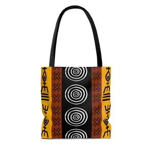 Mudcloth Inspired V Tote Bag