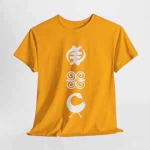 Adinkra Unisex Heavy Cotton Tee | Sankofa Shirt | Gyenyame Shirt | Dwennimmen ShirtTee