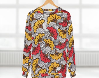 Unisex Yellow and Orange Ankara Flowers Sweatshirt