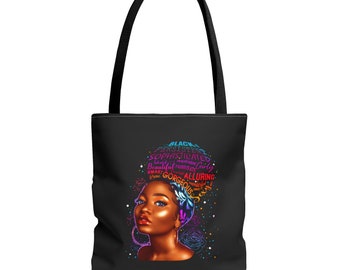 Melanin Queen Tote Bag | Black Girl Bag | Afrocentric Bag | Shopping Tote | Grocery Bag | The power of love