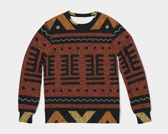 Mudcloth Inspired French Terry Crewneck Pullover