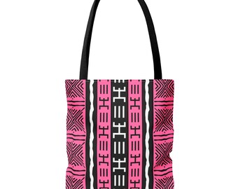 Pink Mudcloth Inspired Tote Bag