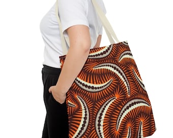 Ankara Print Orange Tote Bag | African Print Bag | African Print Tote