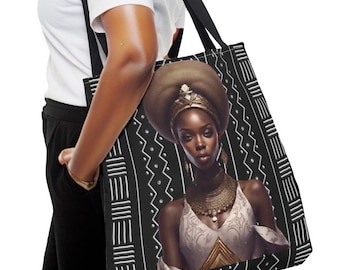 African American Woman Tote Bag | African Queen Bag | Black Girl Bag