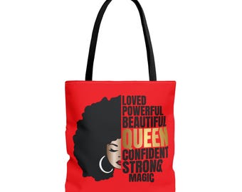 Beautiful Queen Melanin Tote Bag | Afrocentric Tote Bag