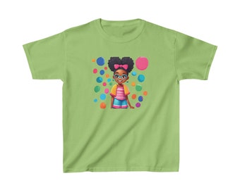 Girl's Bubble Party Heavy Cotton™ Tee | African American Girl Shirt | Black Girl Shirt