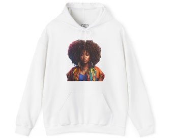 Natural Hair Curly Fro Hooded Sweatshirt | Black Girl Hoodie | Melanin Hoodie | The Power Of Love Clothing