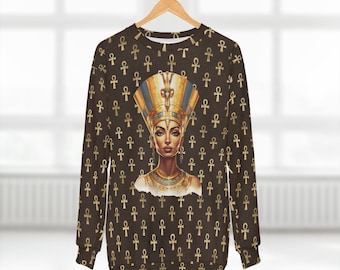 Unisex Nefertiti Sweatshirt  | Afrocentric Sweatshirt | Black Etsy | African Sweatshirt | Egyptian Sweatshirt