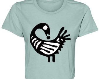 Sankofa Ladies' Flowy Cropped Tee | Adinkra shirt | Sankofa Shirt
