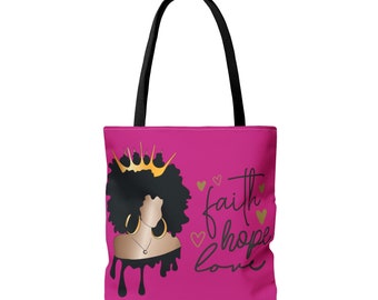 Pink Faith...Hope...Love Tote Bag