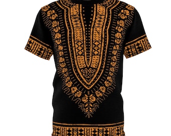 Orange and Black Unisex Dashiki Tee