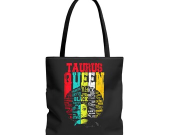 Taurus Black Queen Tote Bag