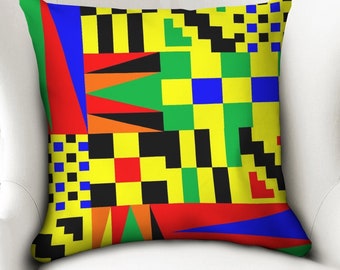 Kente Throw Pillow Case 18"x18"