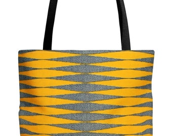 Ankara Gold Grey Tote Bag | African Print Bag | African Print Tote