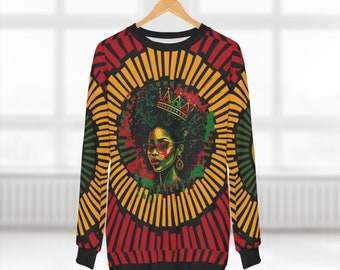 Rbg Queen Sweatshirt | Black Girl Shirt | Afrocentric Clothing | The power of love | Melanin Shirt | Rasta Shirt