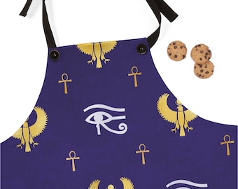 Blue Egyptian Apron  | Afrocentric Apron | Garden Apron | Kitchen Apron | Housewarming Gifts | Grill Apron | Grill Gifts