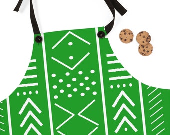 Green Mudcloth Inspired Apron