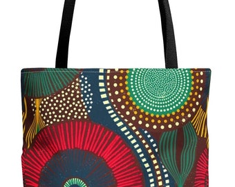 Ankara Circular Print Tote Bag | African Print Bag | African Print Tote