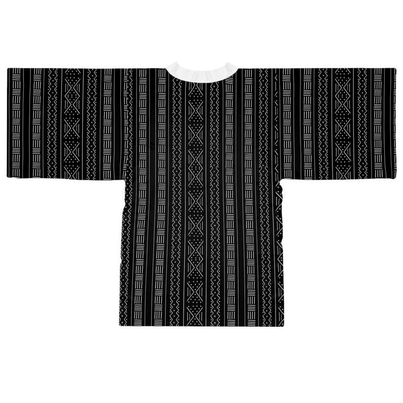 Aztec Print Robe Black Tribal Stripe Pattern Kimono Robe | Geometric Aztec Print - Etsy