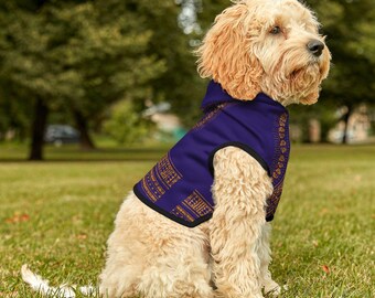 African Print Pet Hoodie - Purple & Gold Dashiki