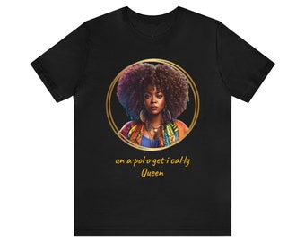 Unapologetically Curly Queen Unisex Jersey Short Sleeve Tee LOC Goddess Loc'd Hair Black Girl Melanin Woman