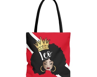Trinidad Flag African American Woman Tote Bag | African Queen Bag | Black Girl Bag | Leo  Bag